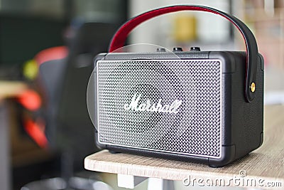 Bangkok Thailand August 14 , 2020: Marshall kilburn 2 bluetooth speaker is one of leading worldwide brand in sound amplification Editorial Stock Photo