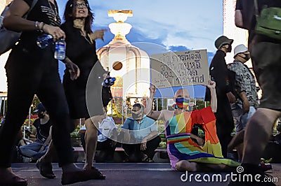 Protesters show text mean `If politics is good, a Sex worker must not be illegal.` Editorial Stock Photo