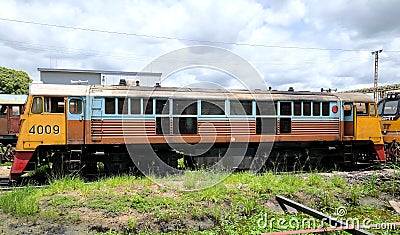 Vintage diesel electric locomotive on a siding Editorial Stock Photo