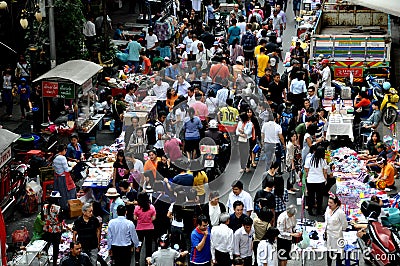 Bangkok, Thailand: Bustling Silom Road Editorial Stock Photo