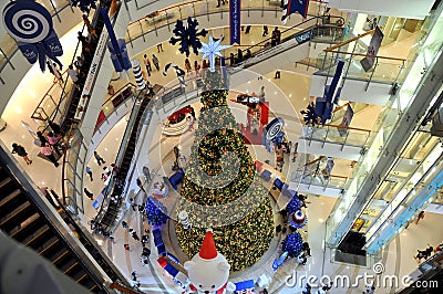 Bangkok, Thailand: Central World Xmas Tree Editorial Stock Photo