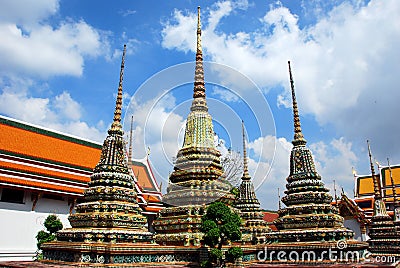 Bangkok, Thailand: Chedis at Wat Po Stock Photo