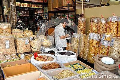 Bangkok, Thailand: Chinatown Food Shop Editorial Stock Photo