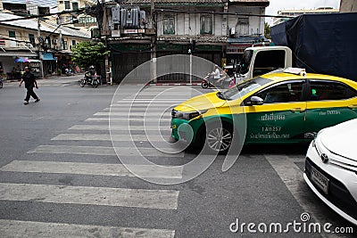 Cross road traffic in thailand, More of pollution & rush hour Editorial Stock Photo
