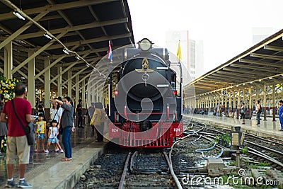 Bangkok,Thailand:December 5, 2018 - Closeup vintage steam train Editorial Stock Photo