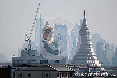 Wat Paknam temple in Phasi Charoen district of Bangkok Editorial Stock Photo