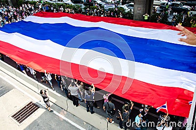 BANGKOK,Thailand - December 9,2013 : A protester joins an anti-government. Editorial Stock Photo