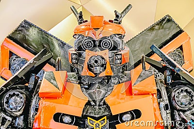 Transformers Autobot promoting feature film movie at the theater Editorial Stock Photo