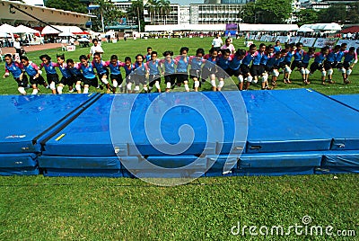 Speed racing with 31 legs running. Editorial Stock Photo