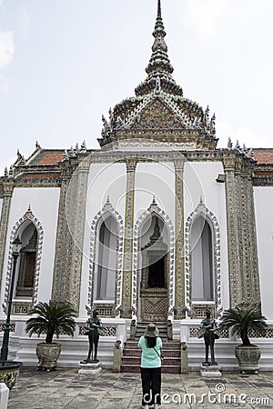 Phra Viharn Yod temple at Grand Palace complex in Bangkok Editorial Stock Photo