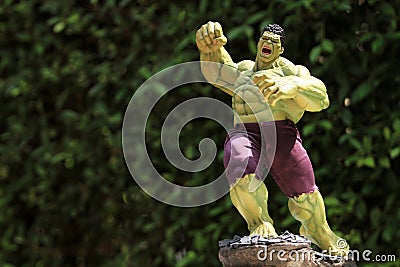 Close up shot of Hulk in AVENGERS superheros figure in action Editorial Stock Photo