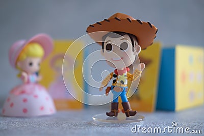 BANGKOK, THAILAND - February 6, 2022 : New box random collection, MINISO X Toy Story sell in Thailand Editorial Stock Photo