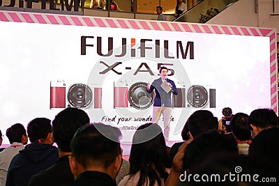 BANGKOK, THAILAND - FEBRUARY 20, 2018: Unveil event of Fujifilm Editorial Stock Photo