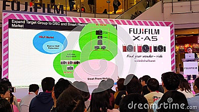 BANGKOK, THAILAND - FEBRUARY 20, 2018: Unveil event of Fujifilm Editorial Stock Photo