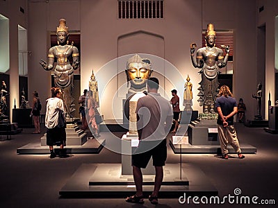 Bangkok, Thailand - Jan 9, 2019: the largest collection of Thai art and artifacts in the National Museum in Bangkok,Thailand Editorial Stock Photo