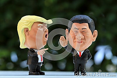 Close up shot of Two Leaders Model Figures Editorial Stock Photo