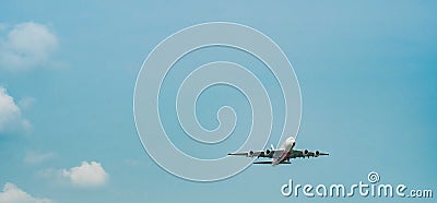 BANGKOK, THAILAND-JANUARY 27, 2018 : Emirates international airline after take off at Suvarnabhumi Airport in Thailand. Editorial Stock Photo