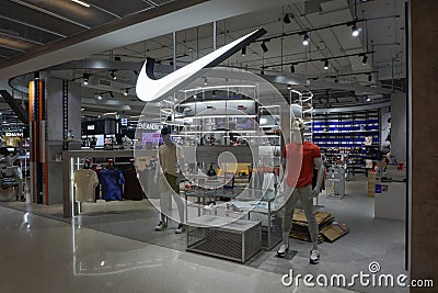 Bangkok, Thailand - January 23, 2024 Logo nike. The nike store is a fashion Editorial Stock Photo