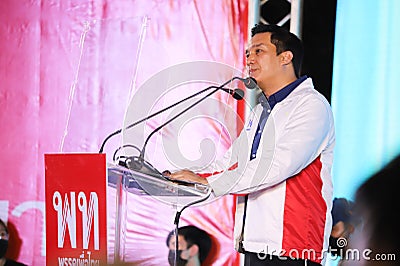 Pheu Thai Party last campaign speech Before the by-election in Bangkokâ€™s Constituency 9 Editorial Stock Photo