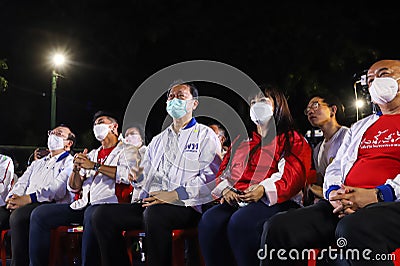 Pheu Thai Party last campaign speech Before the by-election in Bangkokâ€™s Constituency 9 Editorial Stock Photo