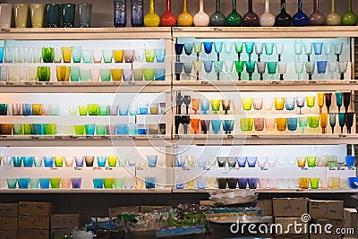 Dishes shop in Chatuchak weekend market, Bangkok Editorial Stock Photo