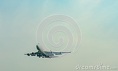 BANGKOK, THAILAND-JANUARY 10, 2019 : Thai Airways Airlines. Passenger plane is landing at Suvarnabhumi Airport in Thailand. Airbus Editorial Stock Photo