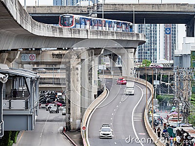 Complex junction in Bangkok, Thailand Editorial Stock Photo
