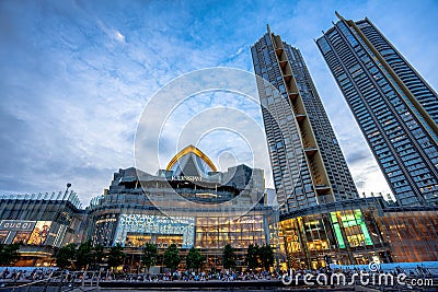BANGKOK, THAILAND - June 18, 2019: The ICONSIAM department store which have many shopping Center and Landmark of Bangkok at night Editorial Stock Photo