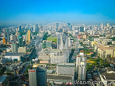 Bangkok, Thailand - 30 June 2008: Panorama of near Petchburi Road Editorial Stock Photo