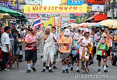 Bangkok, Thailand: Khao San Road Parade Editorial Stock Photo