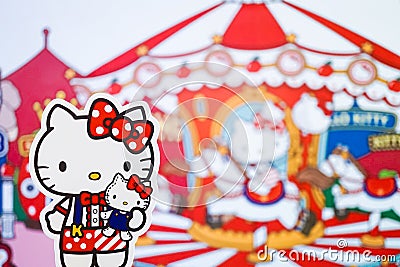 Bangkok, Thailand - Mar 23, 2019 : A photo of Hello Kitty at Hello Kitty Go Around Bangkok mini theme park as a celebration for Editorial Stock Photo