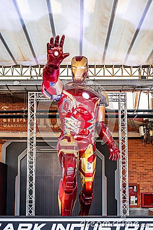 Big model of Ironman character in marvel show in Asiatique, Iron Man is a fictional superhero Editorial Stock Photo