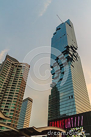 Bangkok, Thailand - March 8, 2017: Mahanakorn, the tallest build Editorial Stock Photo