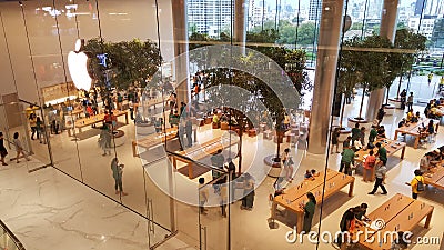 BANGKOK, THAILAND - MAY 6, 2019: Apple Store Iconsiam branch, the first official Apple store in Thailand has been opening for Editorial Stock Photo