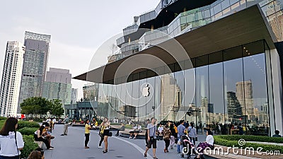 BANGKOK, THAILAND - MAY 6, 2019: Apple Store Iconsiam branch, the first official Apple store in Thailand has been opening for Editorial Stock Photo