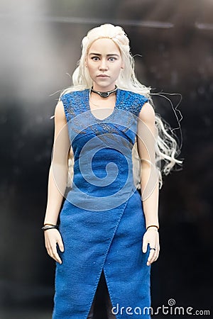 Bangkok, Thailand - May 6, 2017 : Character of Daenerys Targaryen toys model or mother of dragon in Game of Thrones series on Editorial Stock Photo