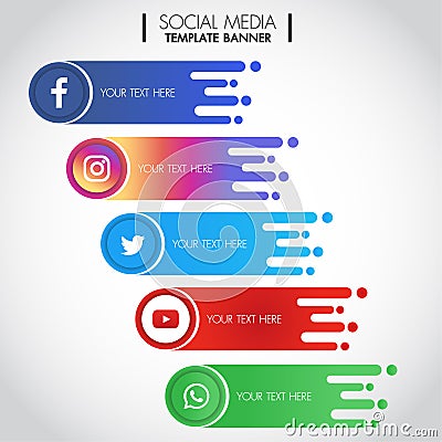 Bangkok, Thailand - May 7, 2019: Set of popular social media icons template banner on white background: Facebook, Youtube. Vector Illustration