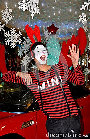 Bangkok, Thailand: Mime at Central World Editorial Stock Photo