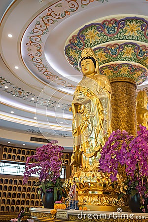 Guanyin goddress at foguangshan thaihua temple thailand. Editorial Stock Photo