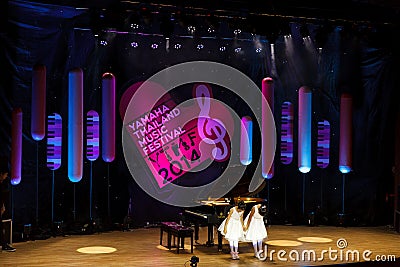 BANGKOK, THAILAND - NOVEMBER 10: Unidentified kids perform during the first round of YAMAHA THAILAND MUSIC FESTIVAL 2014 contest Editorial Stock Photo