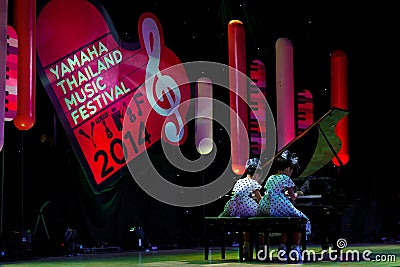 BANGKOK, THAILAND - NOVEMBER 10: Unidentified kids perform during the first round of YAMAHA THAILAND MUSIC FESTIVAL 2014 contest Editorial Stock Photo