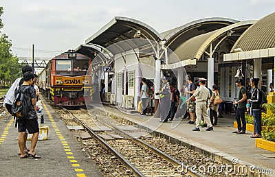 Lifestyle of people passenger travel with Rail transport Editorial Stock Photo