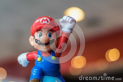 BANGKOK, THAILAND - NOVEMBER 26, 2016: Mario Plastic Toy from McDonald. Editorial Stock Photo