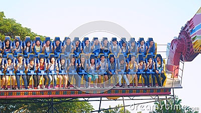 Bangkok, Thailand 24 november 2015. The shaking machine at Dream World is one of Thailand`s famous amusement park. Editorial Stock Photo