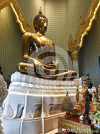 Bangkok,Thailand October 21,2018 The Golden Buddha, officially titled Phra Phuttha Maha Suwana Patimakon, is a gold statue, with a Editorial Stock Photo