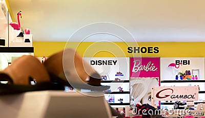 BANGKOK, THAILAND - OCTOBER 29: The Mall Bangkhae shoe department carries various brands of shoes on October 29, 2017 in Bangkok. Editorial Stock Photo