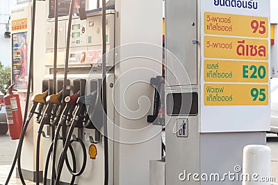 Shell gas station in Bangkok, Thailand. Royal Duch Shell is largest oil company in the world. Editorial Stock Photo