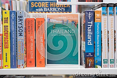 Travel books about Thailand Editorial Stock Photo