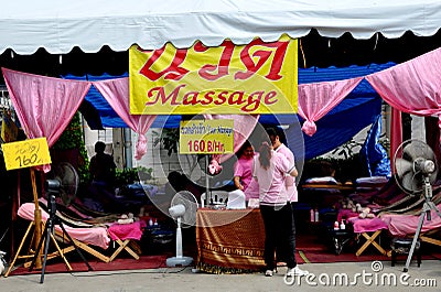 Bangkok, Thailand: Outdoor Massage Spa Editorial Stock Photo