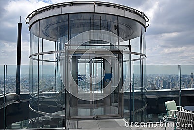 Bangkok - King Power MahaNakhon Skyscraper - Indoor and Outdoor 360-degree Observation Deck, Glass Tray Experience, Hydraulic Editorial Stock Photo